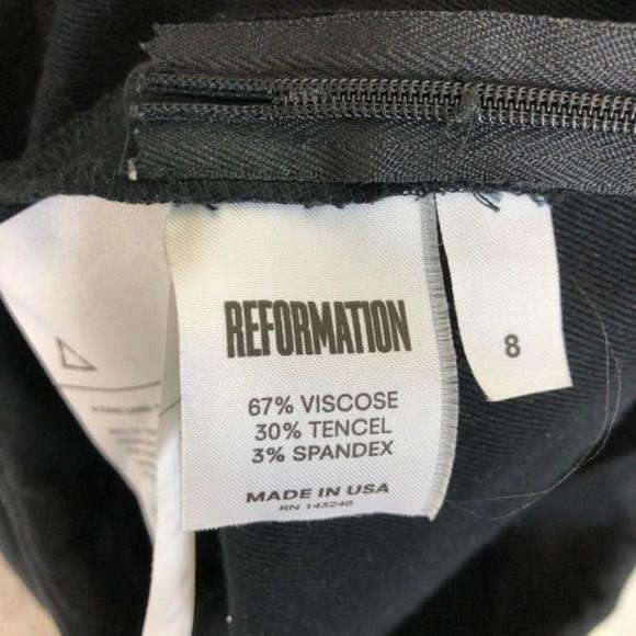 REFORMATION Mesa Cropped Ruffle Hem Flat Front Pant - Picture 10 of 10